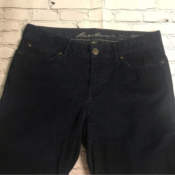 Eddie Bauer Slightly Curvy Slightly Flared Navy Corduroy Pants Size 2 - Picture 12 of 12